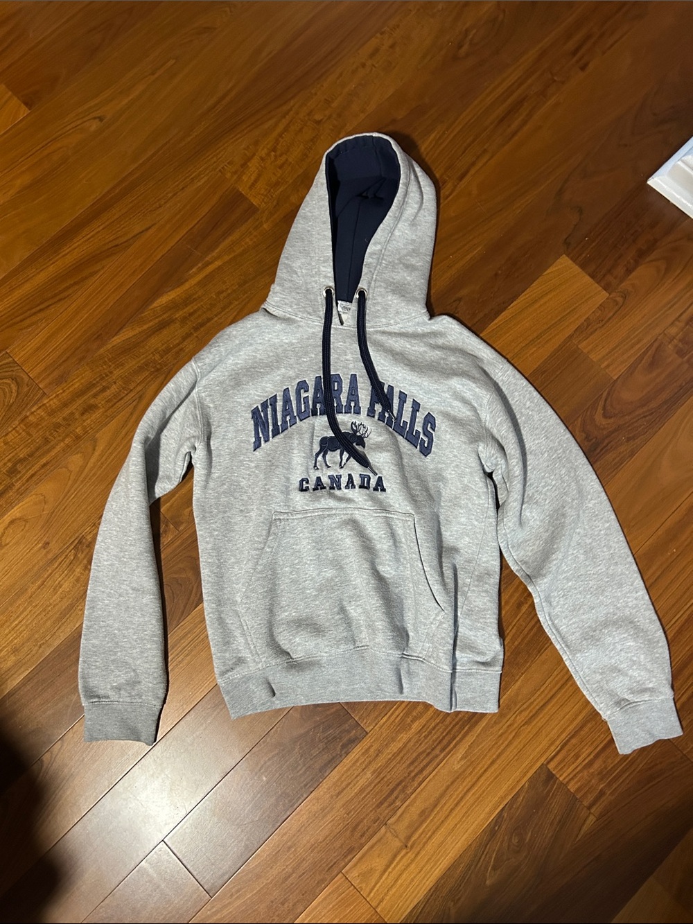 Men's Gray Niagara Falls Canada Hooded Sweatshirt